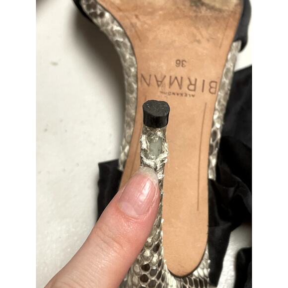 ALEXANDER BIRMAN Branca Silk & Python Ankle-Wrap Sandals Women's 36 $750 - Picture 13 of 16